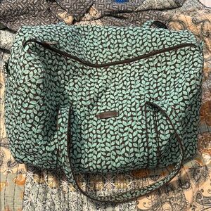 Vera Bradley Green and Brown Geometric Leaf Tote